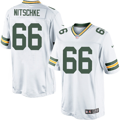 Men's Limited Ray Nitschke Nike Jersey White Road - #66 NFL Green Bay Packers